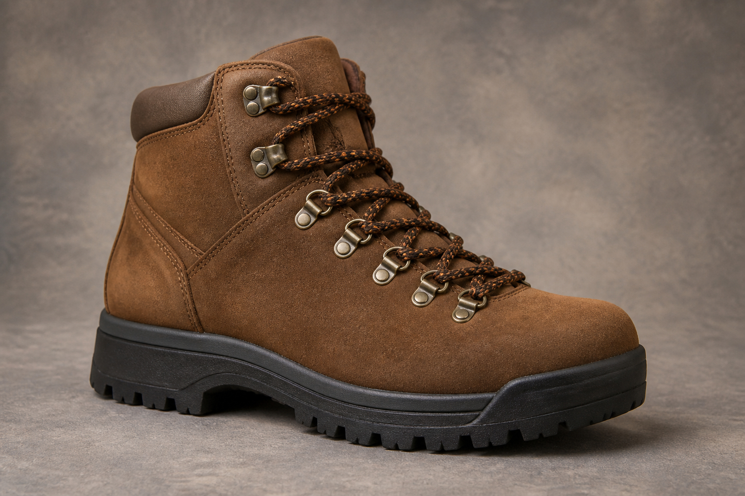 Retro brown hiking boot 1990s inspired design